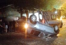 Despiste y vuelco dejó un hombre lesionado en Oberá