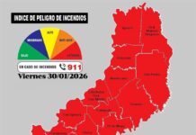 Riesgo extremo de incendios en la provincia