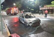 Un vehículo se incendió en la avenida San Martín de Posadas