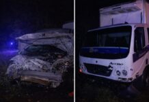 Dos mujeres heridas tras el choque entre camión y auto en Jardín América