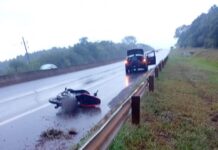 Garupá: Motociclista resultó lesionado tras despistar sobre la Ruta Nacional 105