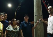 Passalacqua acompañó la puesta en marcha del nuevo sistema de iluminación en la Ruta 4