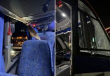 Hinchas chilenos tiraron piedras y rompieron los vidrios de un micro con hinchas de Boca