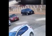 Se olvidó el freno de mano y fue atropellada por su propio auto