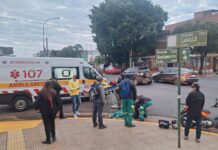 Un peatón de 75 años resultó herido tras ser atropellado por una motocicleta en Posadas