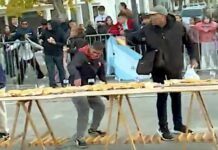 Insólito: vecinos saquearon un sándwich gigante de matambre a la pizza en Avellaneda