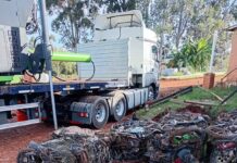 Compactaron 127 toneladas de vehículos secuestrados en dependencias policiales de la zona norte de Misiones