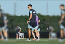 La Selección argentina completó su segundo entrenamiento en Kansas y Scaloni probó un once para jugar ante Honduras