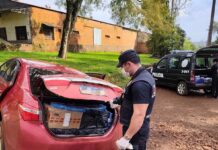Lo cercó la Policía, escapó a pie y dejó un auto repleto de cigarrillos de contrabando valuados en $34 millones