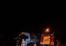 Un camión sufrió un principio de incendio sobre la Ruta Nacional 12, en Montecarlo