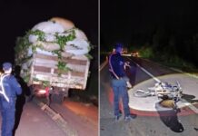 Un choque entre una motocicleta y un camión dejó a un joven lesionado en Salto Encantado