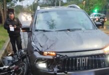 Un motociclista resultó herido tras chocar con una camioneta en Posadas
