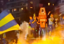Polémico festejo de Rosario Central: los jugadores mostraron un ataúd con la cara de Juan Sebastián Verón