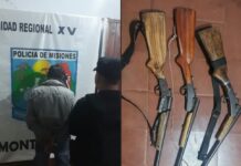 Montecarlo: Amenazó a una mujer con un machete, lo detuvieron y secuestraron tres armas